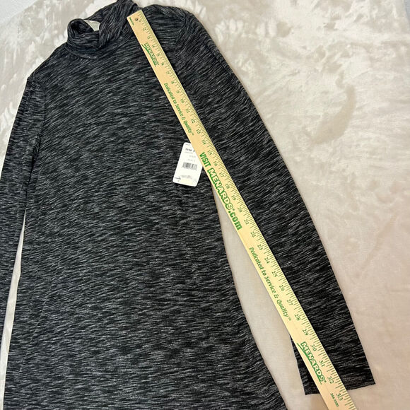 Free People Top Womens Large Black Stonecold Turtleneck Tunic Split Back Layers - Picture 9 of 13